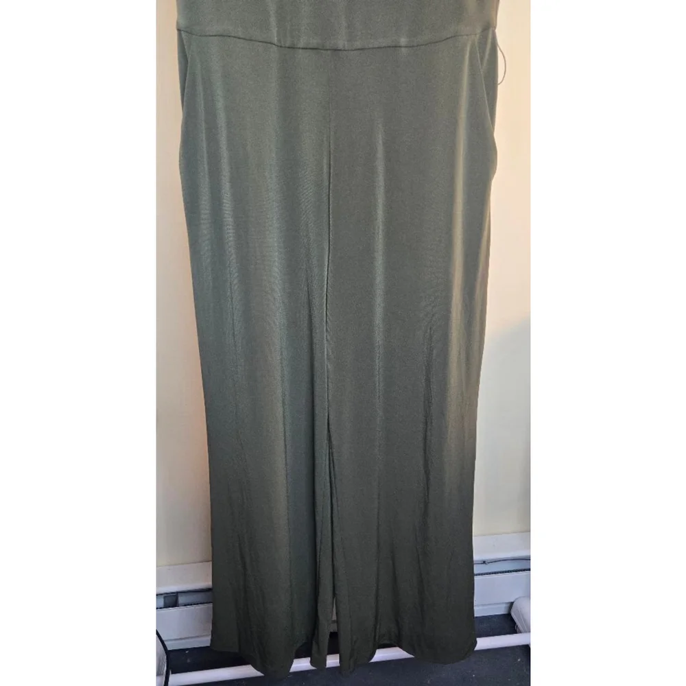 Women's Michael Kors Jumpsuit M Green with Gold Zipper